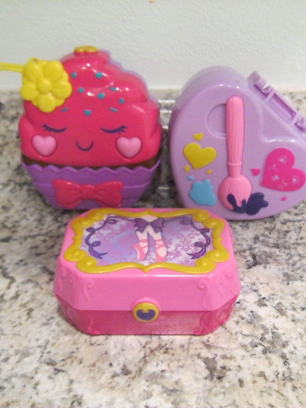 Polly Pocket Compacts Lot Of 3 No Figures
